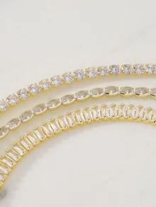 Clariva Stainless Steel Tennis Bracelet, Adjustable AAA Cubic Zirconia Crystal Necklace Pendant Chain Necklace, Premium Jewelry - Bracelet - View 2