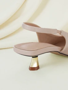 Clariva Women's Black Stiletto High Heels Fashion Pointed Toe Formal High Heels Fashionable Ankle Strap Open Toe High Heels - Apricot - View 4