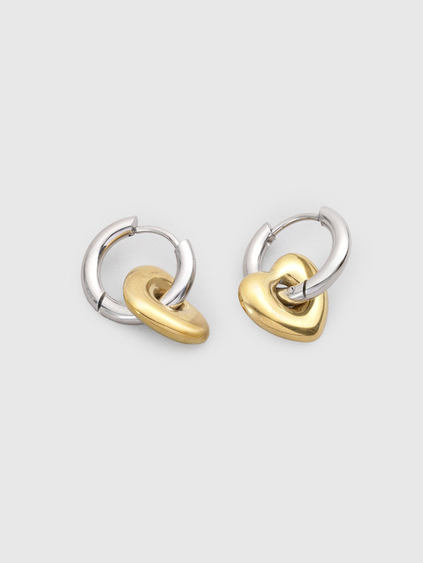 DareSee Klassische Retro abnehmbare Herz-Ohrringe für Frauen, Edelstahl nicht verblassend modisch & einfach herzförmiger Anhänger, Farbblock Ohrclips Schmuck Valentinstag, Mama, Mutter, Muttertag, Geschenk Schulanfang