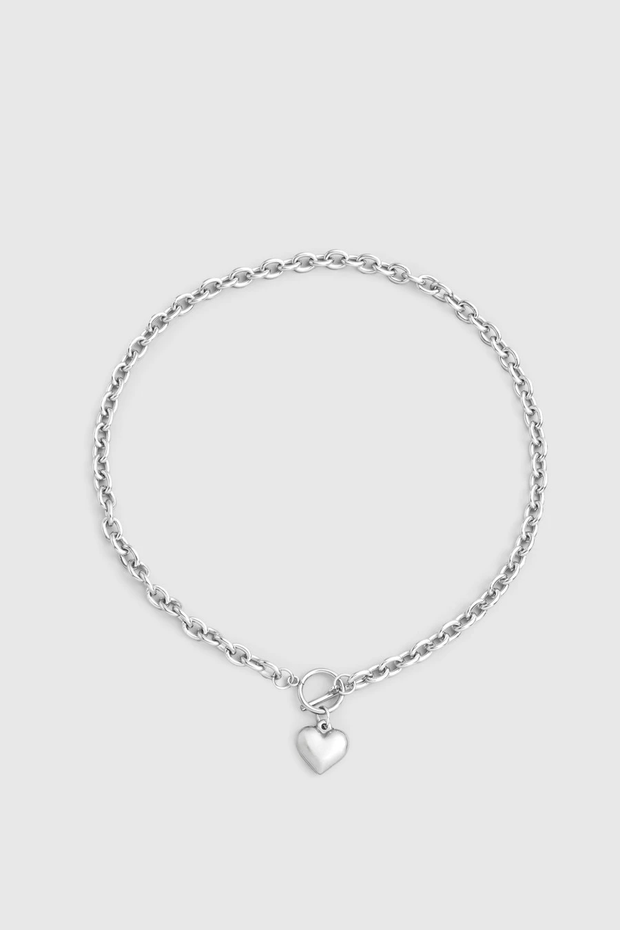 DareSee Collar con dije de corazón y hebilla OT, San Valentín, Mamá, Madre, Día de la Madre, Regalo Halloween - Plateado - Ver 1