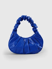 DareSee Fashionable High Cost-Effective Ruched Cloud Bag, Solid Color Shoulder Underarm Bag, Versatile Solid Color Handbag For Women Back To School - Blue - View 2