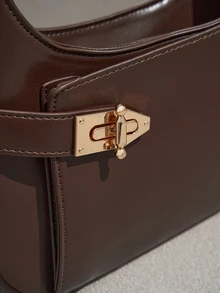 NobleVue Niche Design Underarm Bag, Chic & Versatile Commuter Shoulder Bag & Handbag - Coffee - View 5