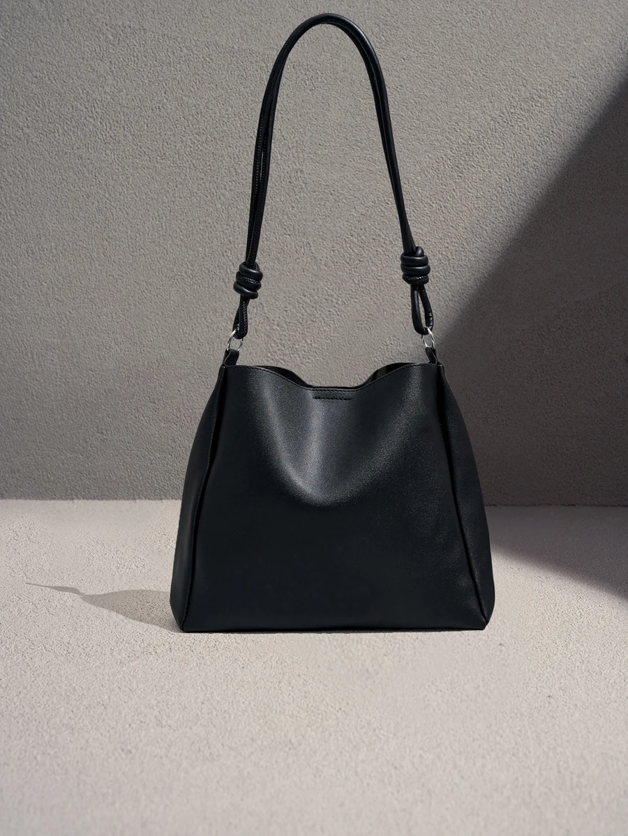 NobleVue Luxury New PU Leather Fashion Design Handbag - Black - View 1