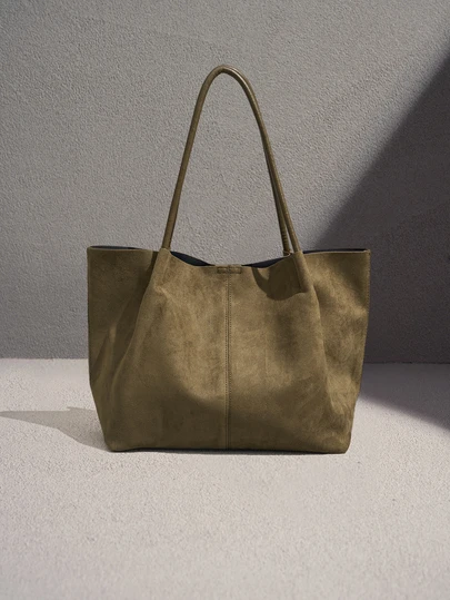 NobleVue 2026 Spring New Coffee Brown Suede Retro Bag, Large Capacity Shoulder Bag With Small Pouch And Underarm Bag, Business Casual Daily Commute Bag For Women, Suitable For Work, Shopping, Dating, Travel, College Students And Other Occasions, Ladies Handbag, Daily Use