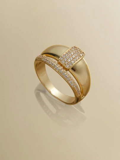NobleVue 1 PC Gorgeous Cubic Zirconia Ring For Women For Wedding Engagement Anniversary Party Jewelry Valentine's Day Gift