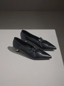 NobleVue 女士尖头高跟鞋，百搭职业工作鞋，春秋新款，优雅猫跟 - 查看 1