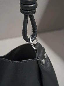 NobleVue Luxury New PU Leather Fashion Design Handbag - Black - View 4