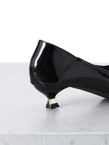 CHICVUE Tacones altos de punta fina para mujer, zapatos clásicos de oficina y trabajo, altura de tobillo, color negro, adecuados para primavera y otoño, Día de San Valentín, elegantes, tacones de gatito - Negro - Ver 6