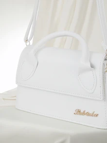 Clariva 1pc Women's High-End Flap Cover Handbag, Square Style, Suitable For Outing And Dating All Year Round - White - View 4