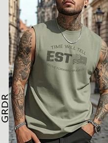 GRDR 男士夏季休闲无袖圆领背心 - 薄荷綠 - 查看 3