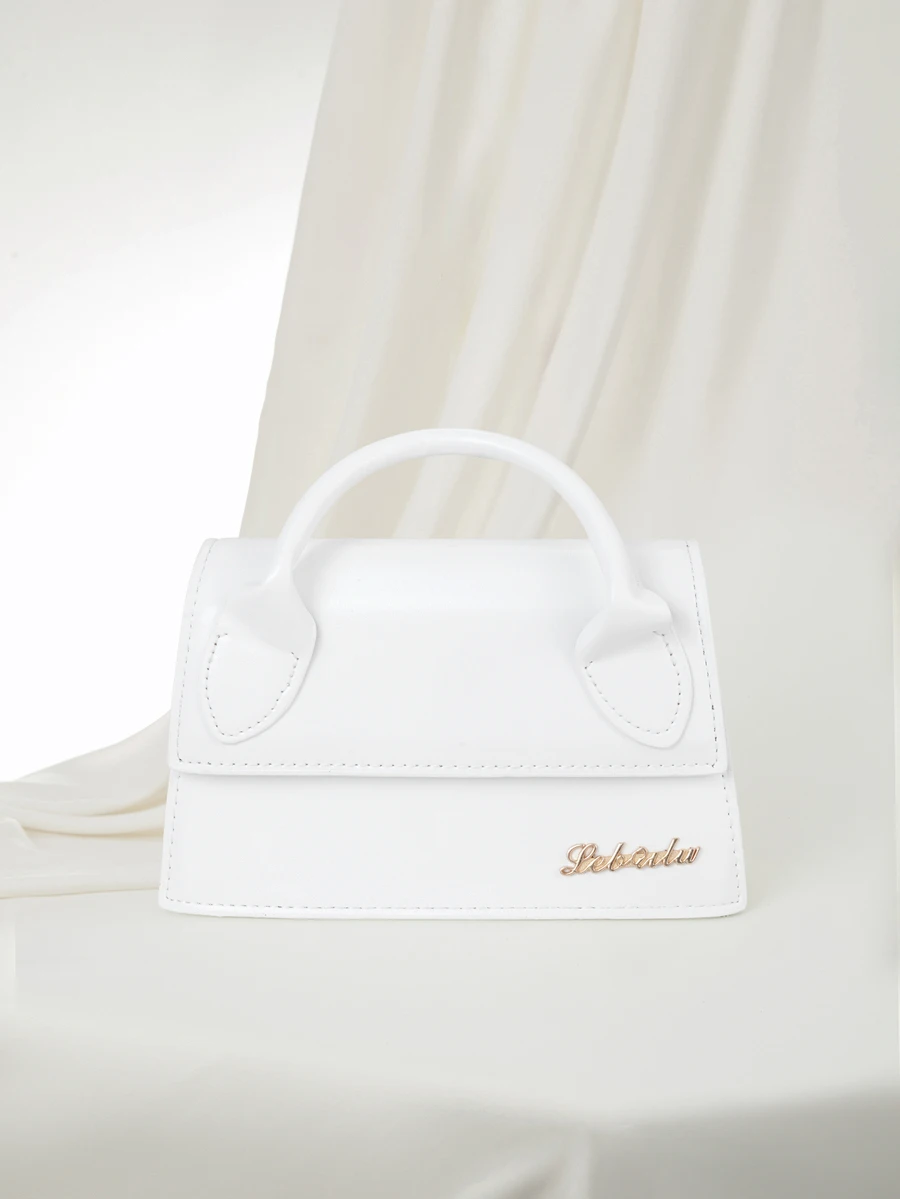 Clariva 1pc Women's High-End Flap Cover Handbag, Square Style, Suitable For Outing And Dating All Year Round - White - View 1