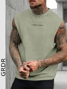 GRDR Men's Summer Casual Sleeveless Round Neck Tank Top - Mint Green - View 3