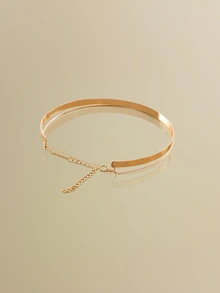 NobleVue Gargantilla minimalista a capas puño - Amarillo Oro - Ver 3