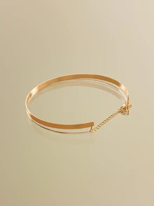 NobleVue Gargantilla minimalista a capas puño - Amarillo Oro - Ver 2