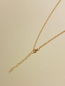 NobleVue Collar con colgante de letra de 1 pieza, joyería de acero inoxidable - Amarillo Oro - Ver 5
