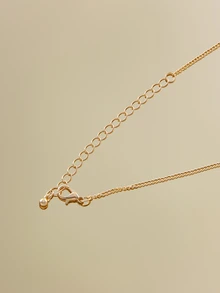 NobleVue 1 件 18K 镀金不锈钢长圆球吊坠项链，简约百搭，适合日常佩戴 - 金色 - 查看 3