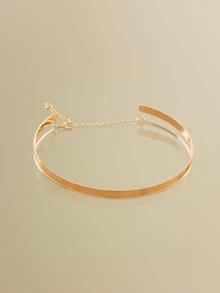 NobleVue Gargantilla minimalista a capas puño - Amarillo Oro - Ver 1