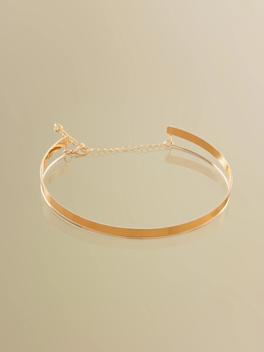 NobleVue Gargantilla minimalista a capas puño - Amarillo Oro - Ver 1