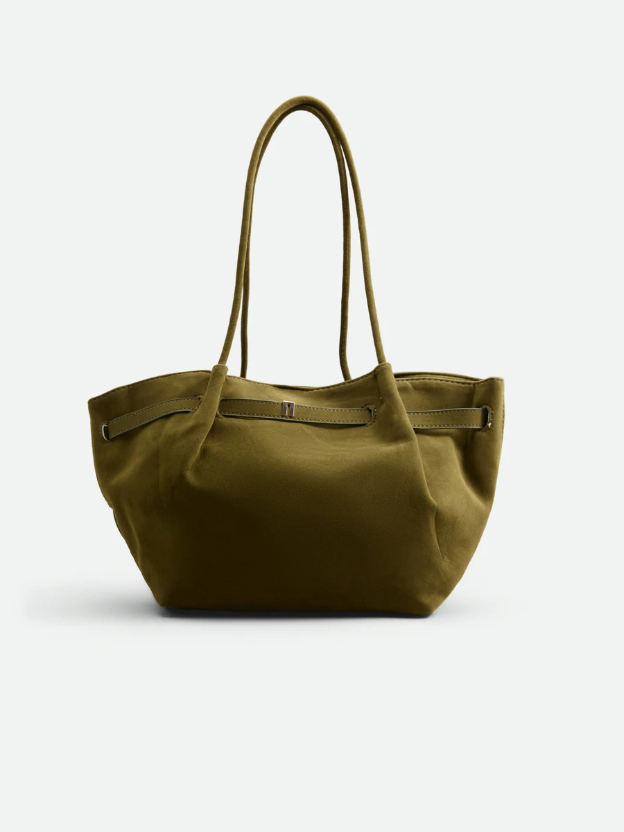 CHICVUE Tas Tangan/Tas Bahu Vintage Baru Kelas Atas Kapasitas Besar 2025, Hijau - Dark Green - View 1