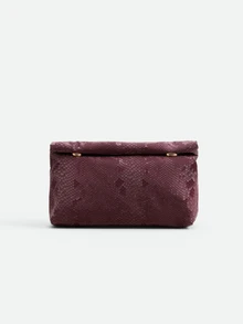 CHICVUE 1pc Fashion Solid Color Handbag, PU Material Large Capacity Flap Magnetic Closure Square Bag, Crocodile Pattern Women's Purse - Red - View 1