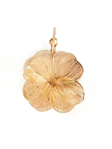 Rylithe 2 piezas Pendientes de aro florales huecos bañados en oro, pendientes de botón florales dorados elegantes perfectos para damas de honor y uso diario - Multicolor - Ver 6