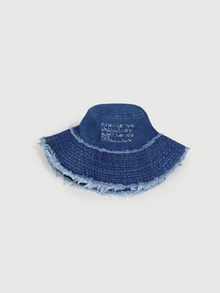 DareSee 1件中性復古做舊刺繡字母可調節抽繩帽簷水桶帽，萬聖節款 - 彩色 - 查看 4