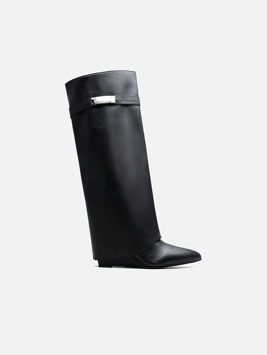 CHICVUE Women's Fashion Boots, Knee-High Boots, Cuff Boots, Western Boots, Pants Boots, Leg Boots, Hot Girl Boots, Eye-Catching, Suitable For Daily Wear - Black - View 1