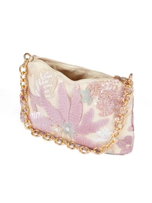 Rylithe Glittering Sequin Shoulder Bag, Floral Bag, Sequin Bag, Bridal Party, Metal Chain Women Handbag - View 5