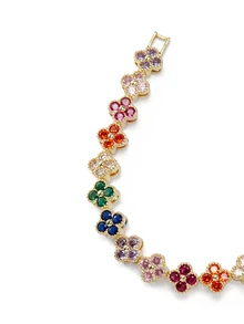 Rylithe 1pc Fashion Floral Rhinestone Decorated Zirconia Stone Bracelet, Suitable For Women To Wear In Parties, Weddings And Formal Occasions - Bracelet - View 6