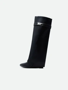 CHICVUE Women's Fashion Boots, Knee-High Boots, Cuff Boots, Western Boots, Pants Boots, Leg Boots, Hot Girl Boots, Eye-Catching, Suitable For Daily Wear - Black - View 4