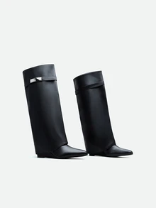 CHICVUE Women's Fashion Boots, Knee-High Boots, Cuff Boots, Western Boots, Pants Boots, Leg Boots, Hot Girl Boots, Eye-Catching, Suitable For Daily Wear - Black - View 3