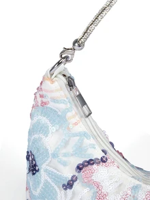 Rylithe (Random Pattern) Shoulder Bag, Sequin Bag, Floral Pop, Embroidery Bag, Gala Night, Party Outfits, Prom Bag, Prom Accessories - Multicolor - View 6