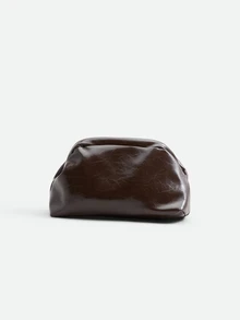 CHICVUE Women's Pleated Design Clutch Bag, Suitable For Evening Party, Wedding, Elegant Ladies Wallet Gift - Coffee Brown - View 3