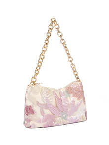 Rylithe Glittering Sequin Shoulder Bag, Floral Bag, Sequin Bag, Bridal Party, Metal Chain Women Handbag - View 4