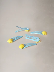 Hatastic 5pcs Cute Yellow Star Hair Clips For Girls - Creative Resin Pentagram Barrettes, School Stuff, Hair Accessories, Head Accessories, Hairpin Back To School - Multicolor - View 5