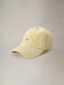 Hatastic 1件中性Y2K風格刺繡雛菊花棒球帽，休閒戶外通勤簡約Y2K設計遮陽帽，適合年輕人萬聖節 - 鵝黃 - 查看 2