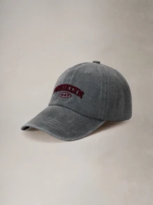 Hatastic 1pc Women's Embroidered Letter BROOKLYN 1947 Washed Baseball Cap, Adjustable Outdoor Sun Protection Casual Hat Halloween - Baseball Cap - View 2