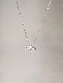 Hatastic 1件極簡白色花朵造型 0.03微米鍍金吊墜，適合女性日常與派對穿著，返校季適用 - 白色 - 查看 3