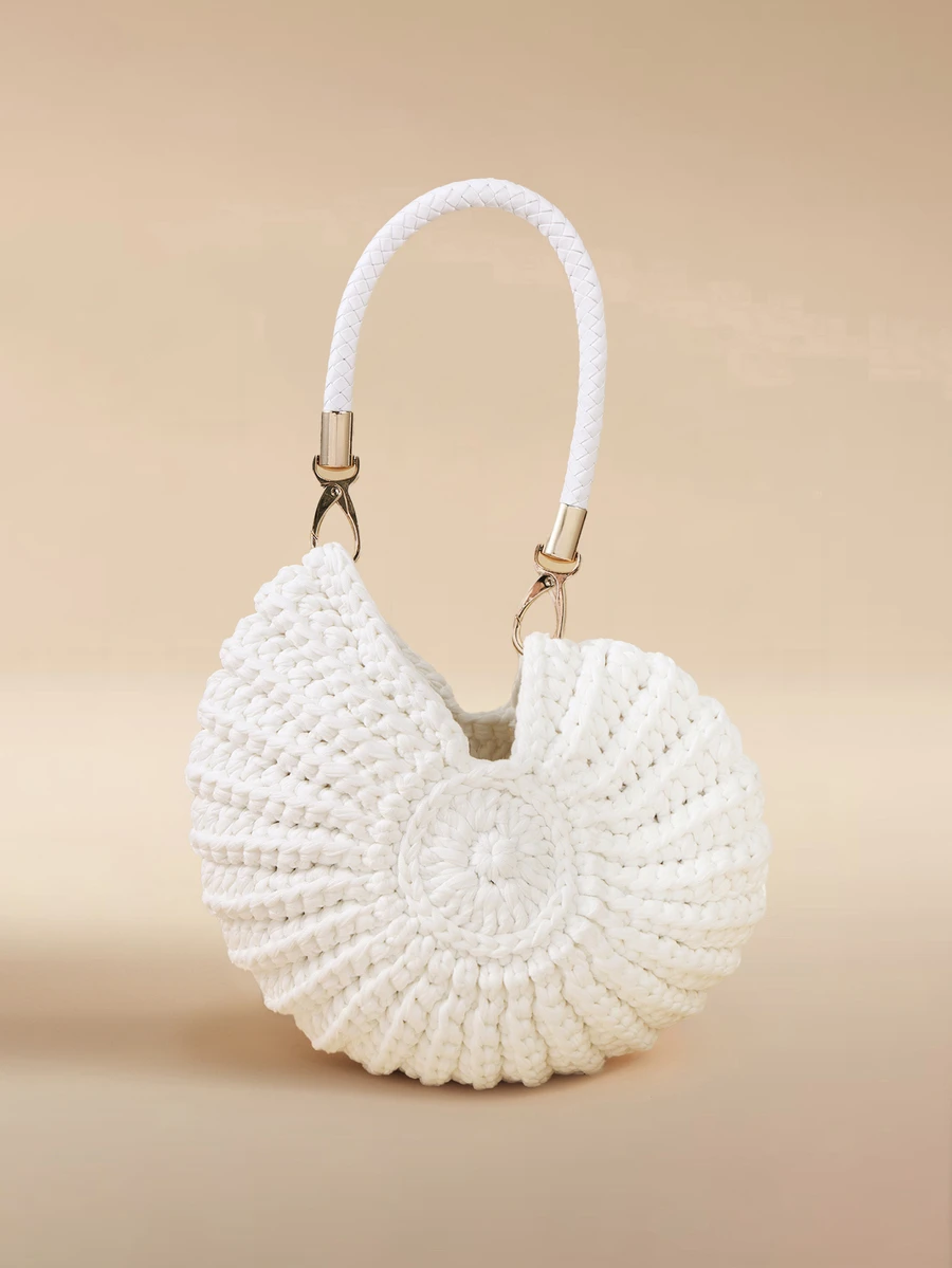 Glizzene Tas Tangan Minimalis Buatan Tangan Baru, Putih - Putih - View 1