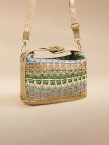 Glizzene Minimalist Straw Woven Handbag, New Woven Straw Tote Bag, Fashion Women's Bag, Multifunctional Shoulder & Crossbody Bag - Khaki - View 2