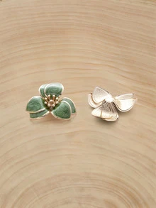 Glizzene 1pair Lovely Seaside Floral Drop Stud Earrings For Women - Green - View 2