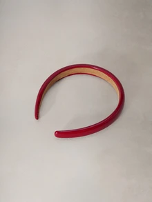 Hatastic 1/2/3/4/5件裝復古紅色亮面皮革髮箍，高端舒適防滑髮圈，適合日常使用、化妝與萬聖節 - 紅色 - 查看 5