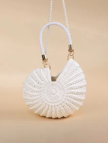 Glizzene Tas Tangan Minimalis Buatan Tangan Baru, Putih - Putih - View 3