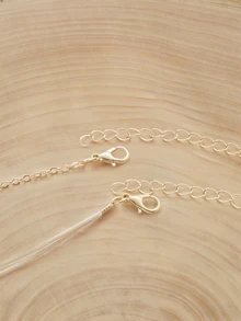 Glizzene 1 Set Of 3 Fashionable Beach Shell & Beaded Braided Necklaces For Women's Accessories - Beige - View 4