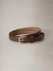 Hatastic 金屬扣腰帶附打孔工具，適合夏季、學校秋季、秋天，音樂節返校禮物 - 咖啡棕 - 查看 6