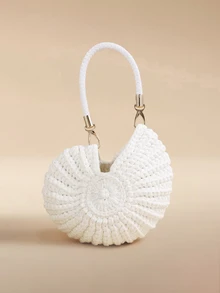 Glizzene Tas Tangan Minimalis Buatan Tangan Baru, Putih - Putih - View 2