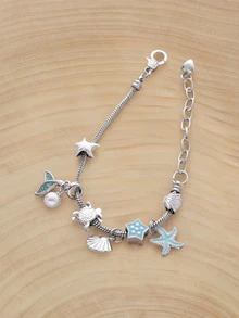 Glizzene This Fashionable And Unique Handmade Beaded Bracelet - Blue Ocean - View 3