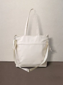 Hatastic Fashionable Drawstring Design Sling Crossbody Bag Back To School - Beige - View 2