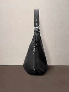 Hatastic 1 pieza Bolso de mano minimalista y de moda para mujer - Bolso de hombro de gran capacidad para volver a la escuela - Negro - Ver 4
