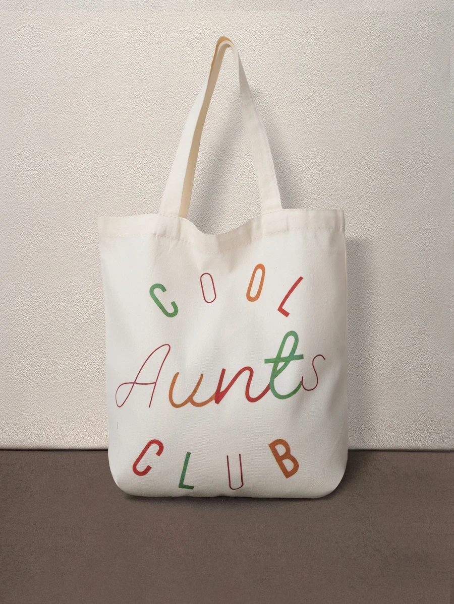 Hatastic Aunt Cool Club 印花簡約輕量便攜經典休閒純色托特包 返校季 - 彩色 - 查看 1
